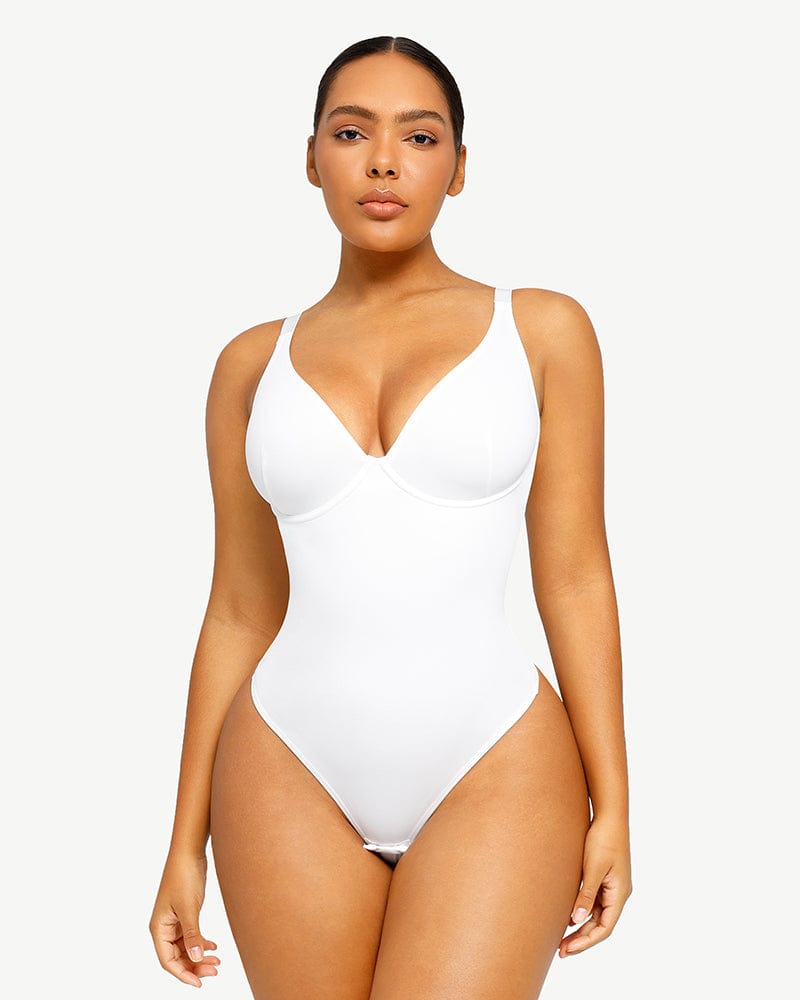 AirSlim® Body Contour V-Neck Thong Bodysuit