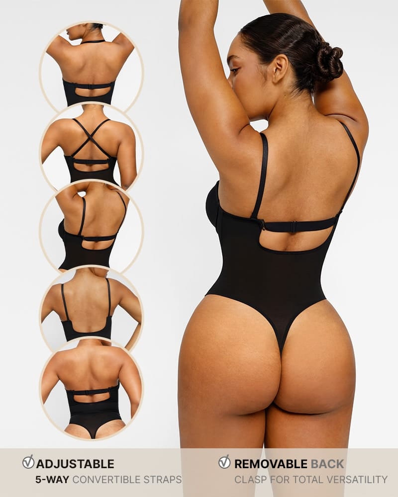 AirSlim® Deep Plunge Low-Back Thong Bodysuit