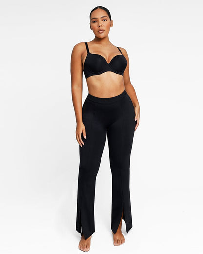 Bundle 1 Cami Thong Bodysuit + 1 Front Slit Flare Legging