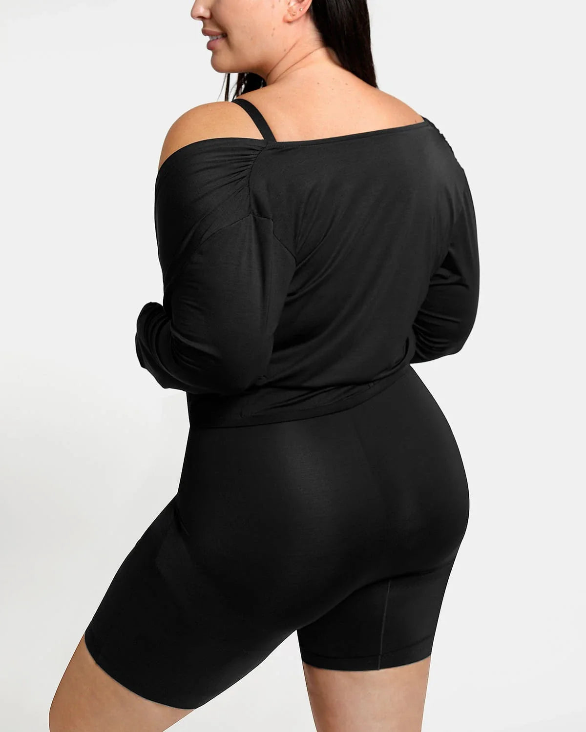 Built-In Shapewear 2-in-1 Overlapping V-Neck Top