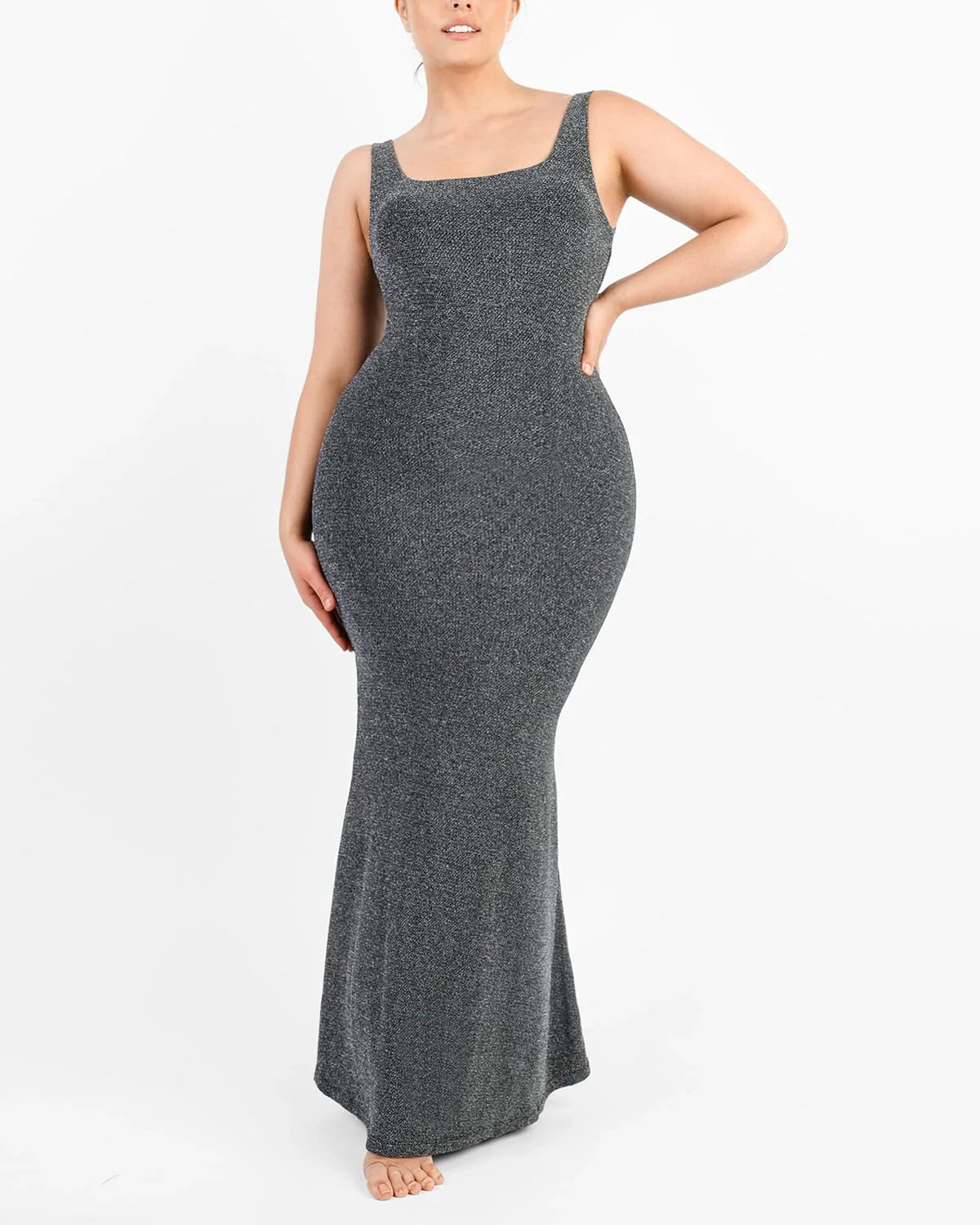 Gleaming Sleeveless Mermaid Shaping Dress