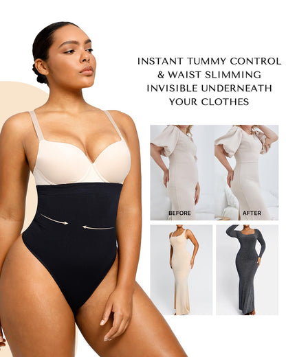 Shapellx PowerConceal™ Shapewear Thong Tummy Control Seamless High-Waisted Body Shaper