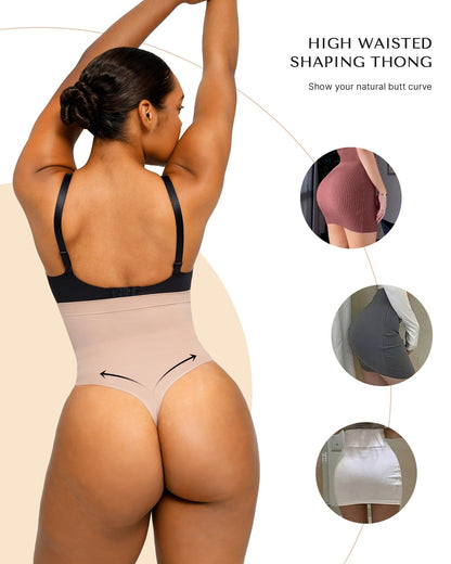 Shapellx PowerConceal™ Shapewear Thong Tummy Control Seamless High-Waisted Body Shaper