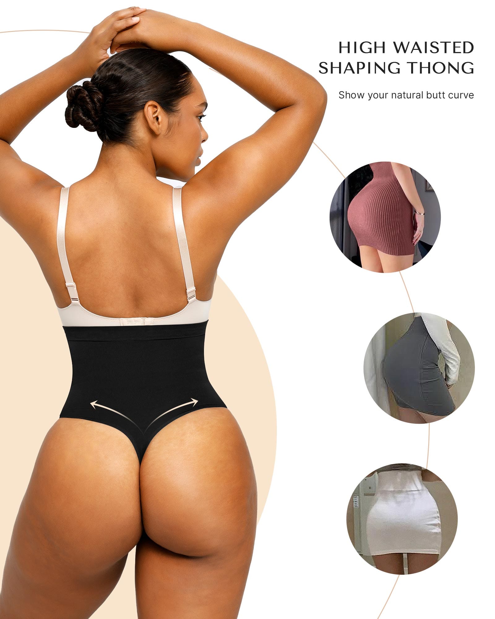 Shapellx PowerConceal™ Shapewear Thong Tummy Control Seamless High-Waisted Body Shaper